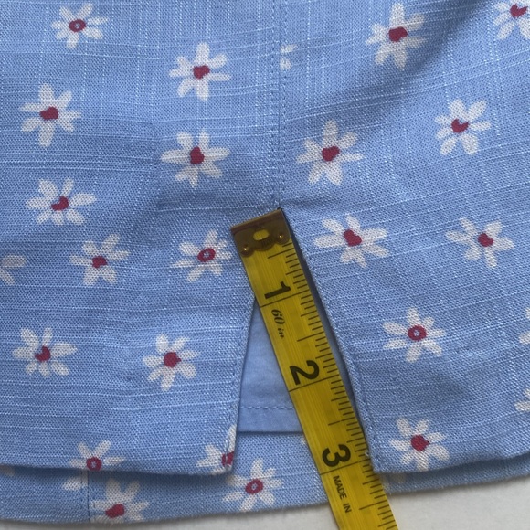 MANGO Mini Floral Skirt Size XS Front Slit Lined Blue Red White MNG - Picture 11 of 14